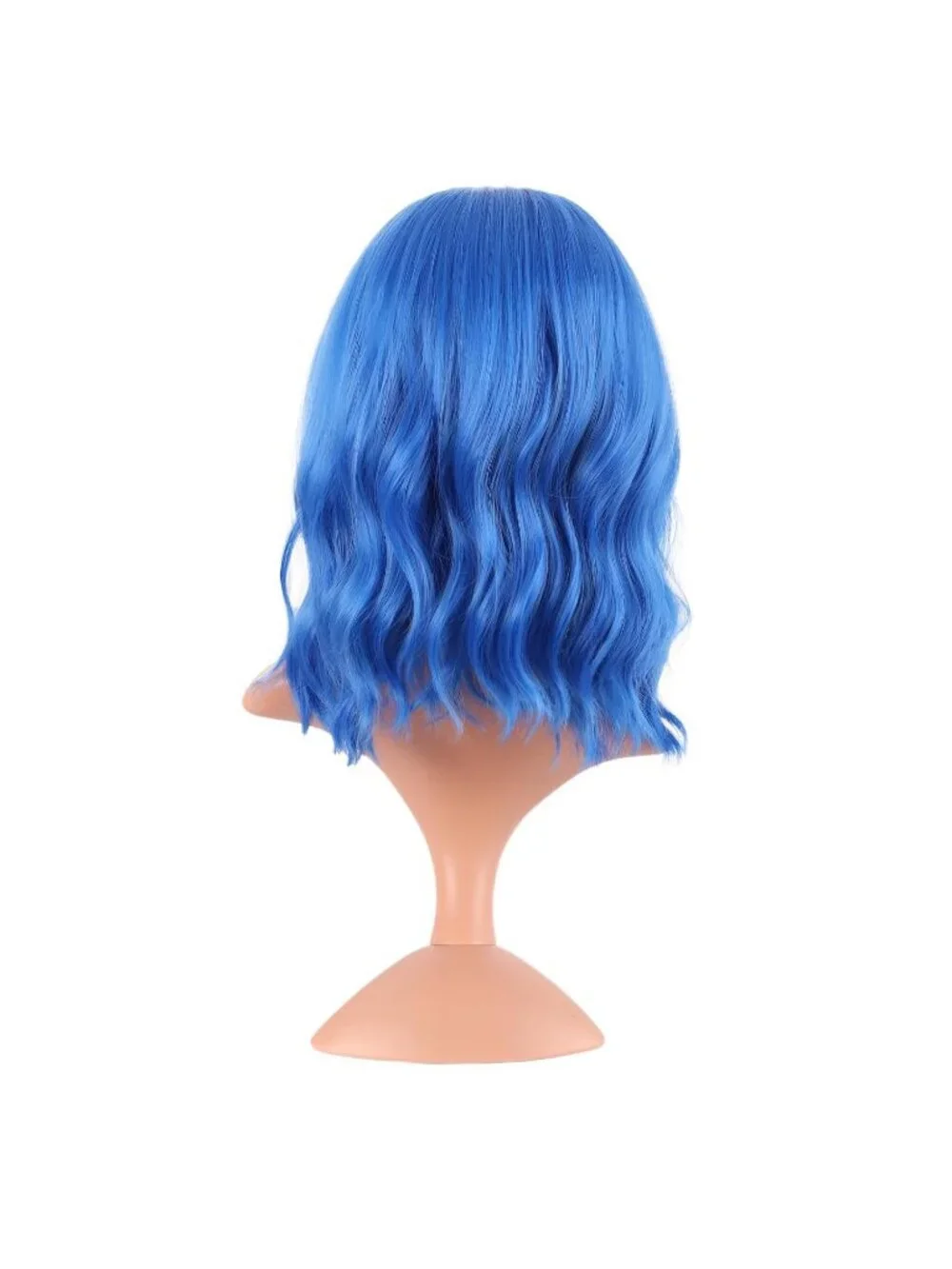 Women's Blue 14 Inch Fresh Bright Synthetic Ordinary Short Wavy Curly Wigs